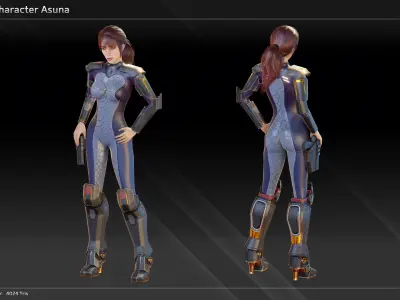 Free Test Character Asuna Free low-poly 3D model