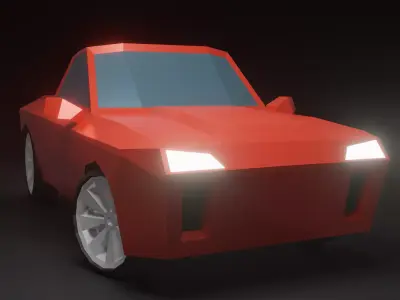 Low-Poly Red Car Free low-poly 3D model
