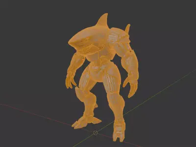 Mechanical Shark Warrior 3D Print Model 3D print model purchase