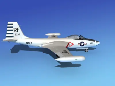 McDonnell F2H4 Banshee V09 3D model