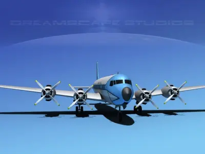 Douglas DC-7C Southeast Air Charter 3D model