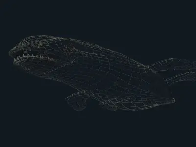 Liopleurodon whale Low-poly 3D model