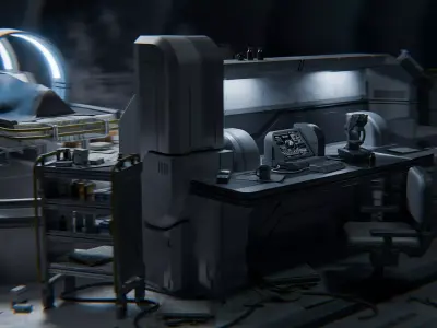 Sci Fi Research Laboratory - Prop Pack - Blender Low-poly 3D model