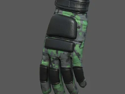 Gloves military combat fantasy futuristic space technology  Low-poly 3D model