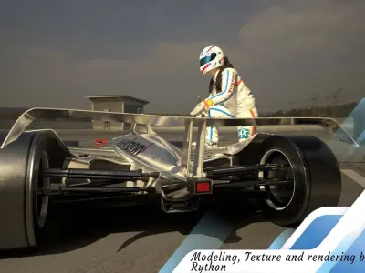 INDYCAR with driver Free low-poly 3D model