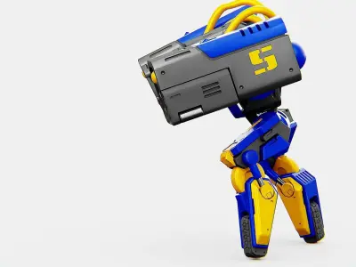 MILITARY BOT B-450 Rigged for Unreal Engine - Unity - MIXAMO 3D model