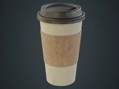 Paper Coffee Cup 2B Low-poly 3D model