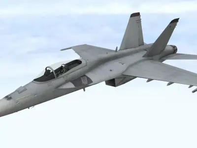 Fighter Jet Flying In Sky Plane V12 Low Poly 3D Model Low-poly 3D model