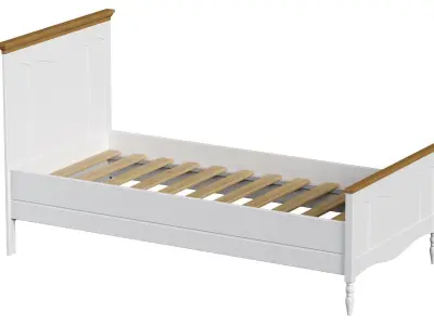 Bed wood Free 3D model