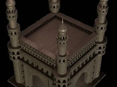 Charminar hyderabad castle Low-poly 3D model