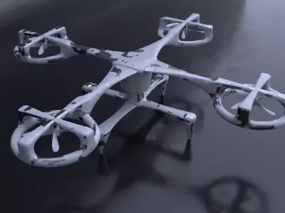 Drone 3D Model flying in air Low-poly 3D model