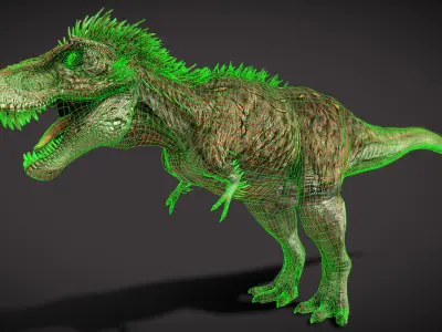 Tyrannosaurus rex  Embercrest Variant Low-poly 3D model