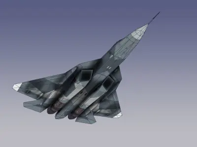 Su-57 Stealth Fighter Low-poly 3D model
