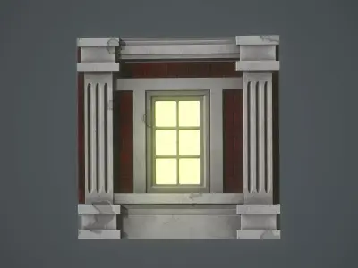 Concrete Window Arch Low-poly 3D model
