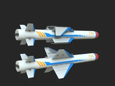 C704 C-704 Air-to-Ground Missile Light Anti-ship Missile Low-poly 3D model