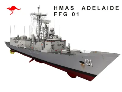 HMAS ADELAIDE AUSTRALIAN PERRY CLASS FRIGATE1 3D model