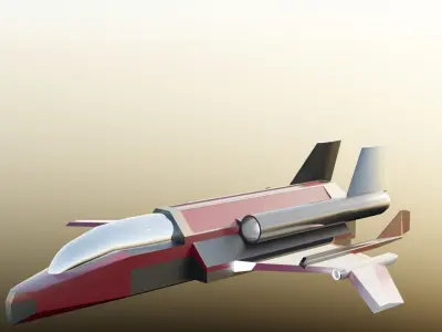 Starship fighter jet 3D model