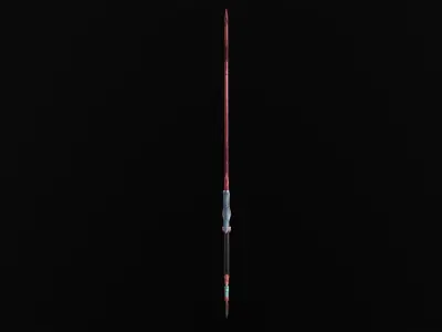 Bloody sword Hand painted Low-poly 3D model