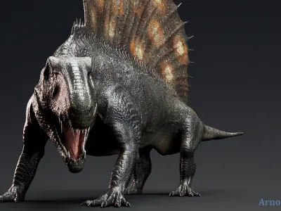 Dinosaur Dimetrodon Dinosaur - Unity Project Low-poly 3D model