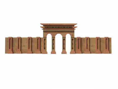 Ancient Fantasy Gate Low-poly 3D model