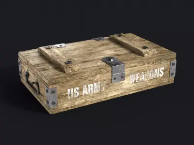 WOODEN ARMY CRATE Free low-poly 3D model