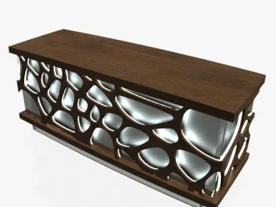 Table console made of metal and glass Free 3D model