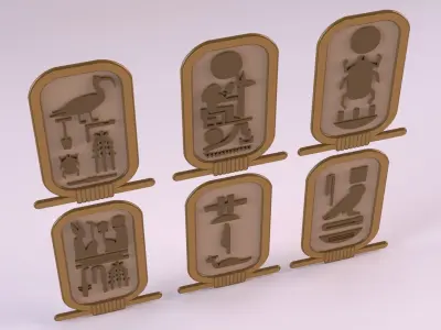 Egyptian Symbols - 004 Low-poly 3D model