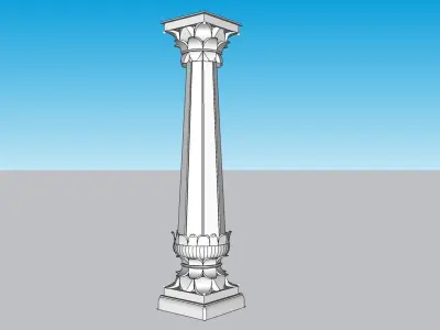 indian jodhpuri stone piller column 3D model