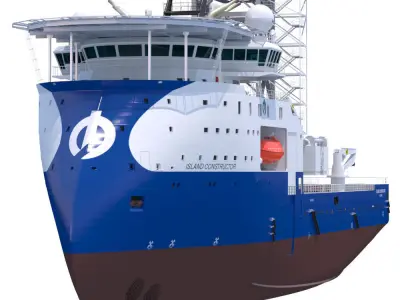 Construction and Well Intervention Vessel Island Constructor 3D model