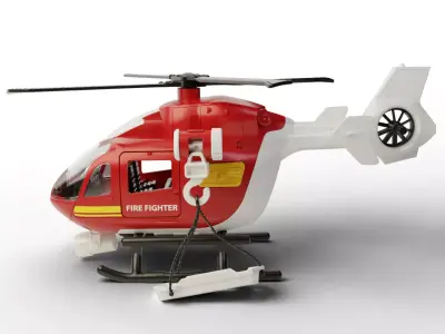 Firefighter Rescue Helicopter - Red Color Helicopter Printable  3D model
