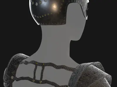 Dragon helmet and pauldron 3D model