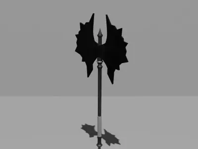 Dark Fantasy Battle Axe Game Ready 3D Model Low-poly 3D model