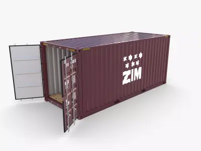 20ft Shipping Container ZIM 3D model
