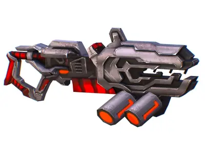 Assault heavy machine gun cannon naff barrel blaster laser arms Low-poly 3D model