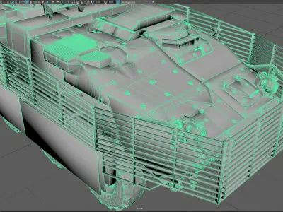 Low Poly M1134 Stryker MGS Game Ready Armored Vehicle Low-poly 3D model