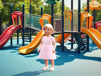 Toddler Girl Everyday Summer Dress Standing Fur 3D model