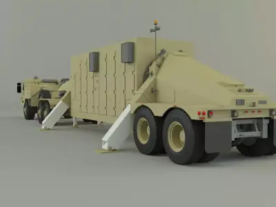 Military truck trailer an tpy 2 radar 3D model