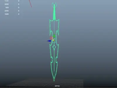 Warior Sword Low-poly 3D model