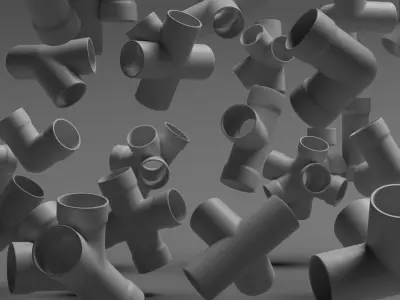 PVC pipes 3D model