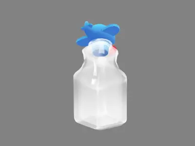 Cartoon drink - plane glass bottle - cork Low-poly 3D model