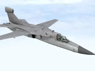 Fighter Jet Flying In Sky Plane V08 Low Poly 3D Model Low-poly 3D model