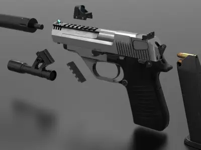 Pistol Eagle Fps - Tps Low-poly 3D model