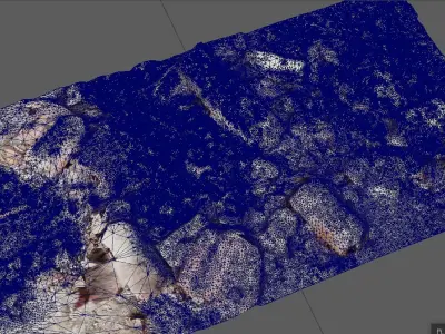 Roof tiles broken into pieces 3D model