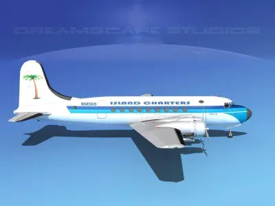 Douglas DC-4 Island Charters 3D model