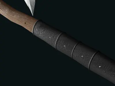Pagan Battle axe Low-poly 3D model