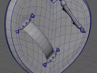 Fantasy Heart Shield 3D model