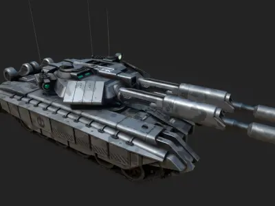 T1K Battle Tank Low-poly 3D model