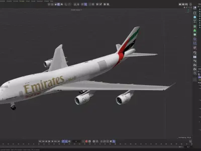 Realistic Emirates SkyCargo Boeing 777F Airplane 3D Model 3D model
