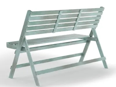 Wooden Bench 3D model 6