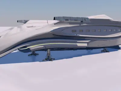 spaceship interplanetary 3D model